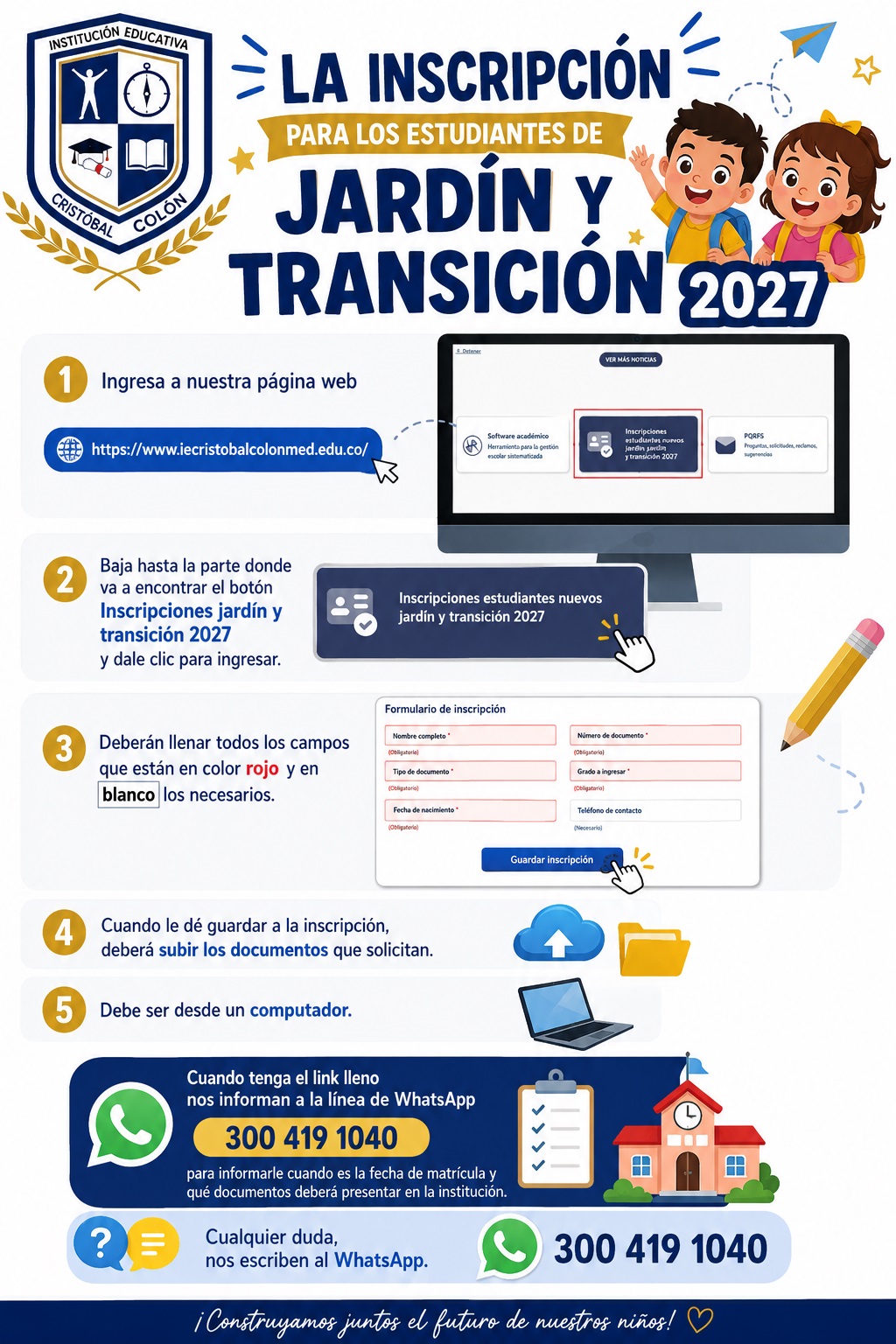 Inscripciones Jardín y Transición Vigencia 2027